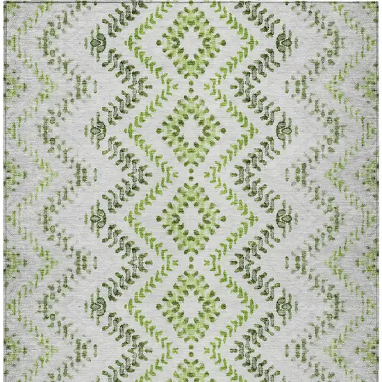 Green Ivory And Gray Geometric Washable Indoor Outdoor Area Rug Photo 7