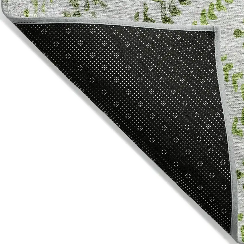 Green Ivory And Gray Geometric Washable Indoor Outdoor Area Rug Photo 4