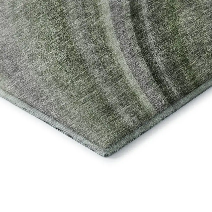 Green Ivory And Gray Ombre Washable Area Rug With UV Protection Photo 8