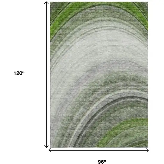 Green Ivory And Gray Ombre Washable Area Rug With UV Protection Photo 3