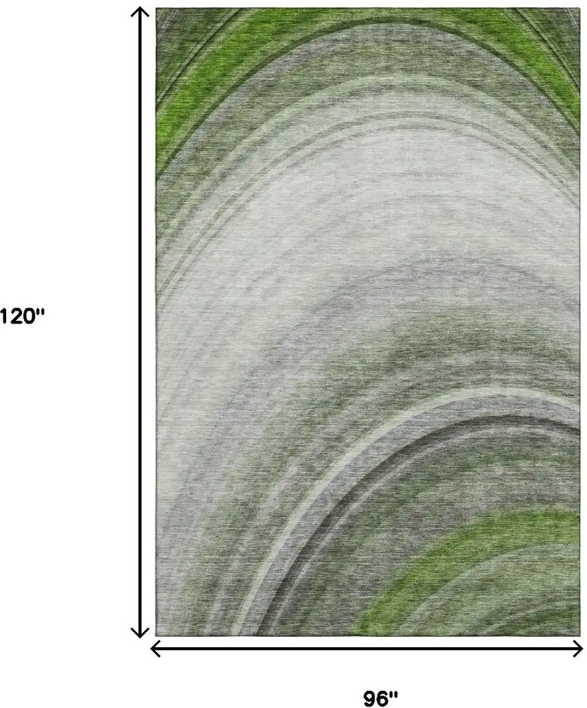 Green Ivory And Gray Ombre Washable Area Rug With UV Protection Photo 3