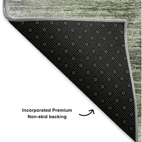Green Ivory And Gray Ombre Washable Area Rug With UV Protection Photo 7