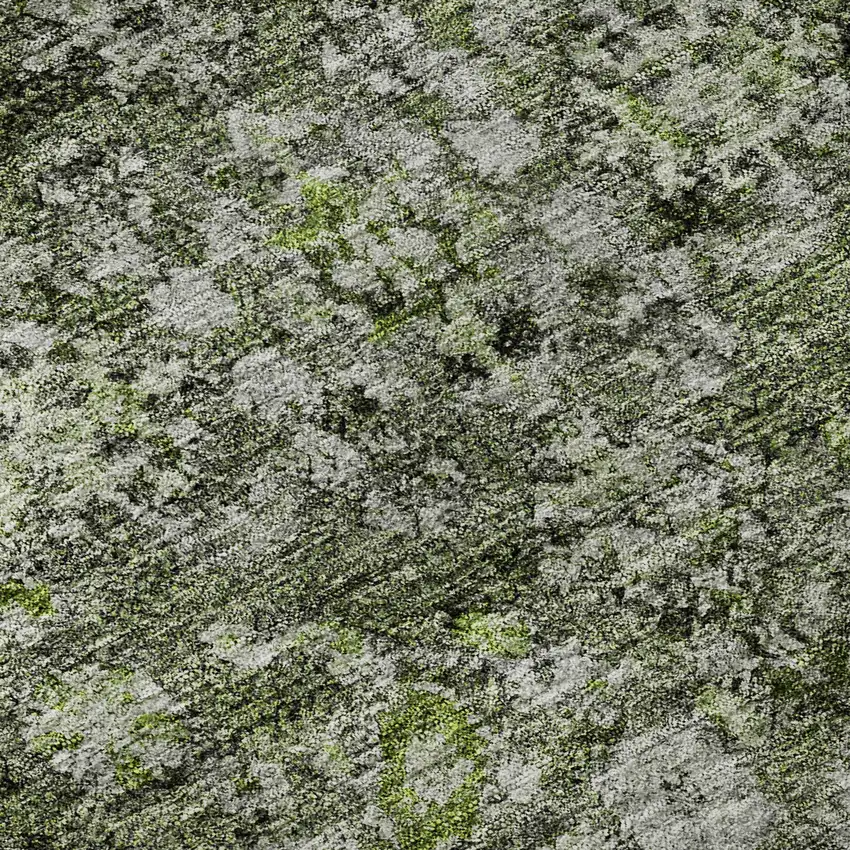 Green Ivory And Gray Oriental Washable Area Rug With UV Protection Photo 8