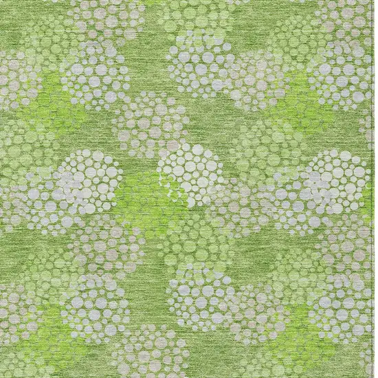 Green Ivory And Gray Polka Dot Washable Indoor Outdoor Area Rug Photo 6