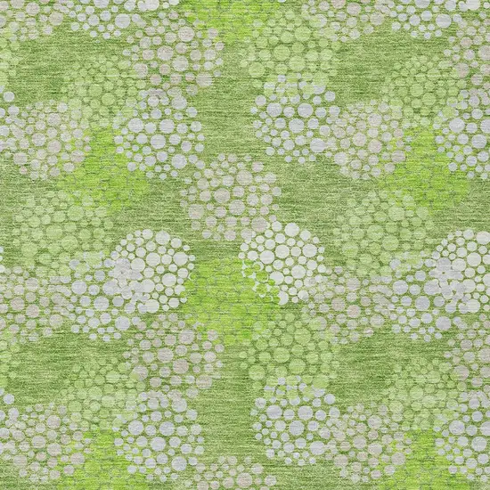 Green Ivory And Gray Polka Dot Washable Indoor Outdoor Area Rug Photo 6