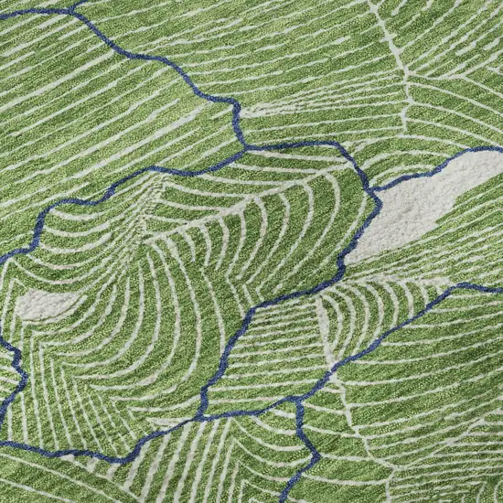 Green Ivory And Navy Blue Abstract Washable Area Rug With UV Protection Photo 8
