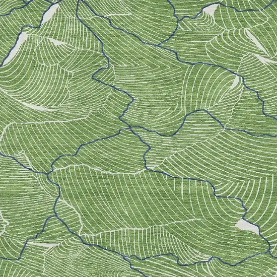 Green Ivory And Navy Blue Abstract Washable Area Rug With UV Protection Photo 2