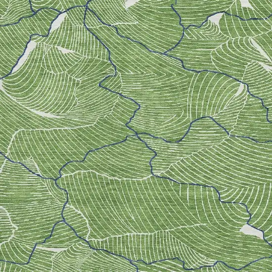 Green Ivory And Navy Blue Abstract Washable Area Rug With UV Protection Photo 2