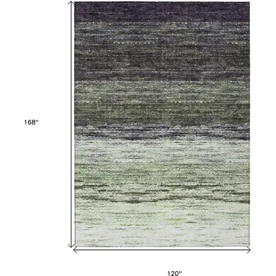 Green Ivory And Purple Ombre Washable Indoor Outdoor Area Rug Photo 3