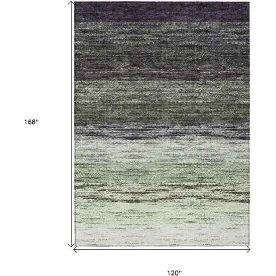 Green Ivory And Purple Ombre Washable Indoor Outdoor Area Rug Photo 3