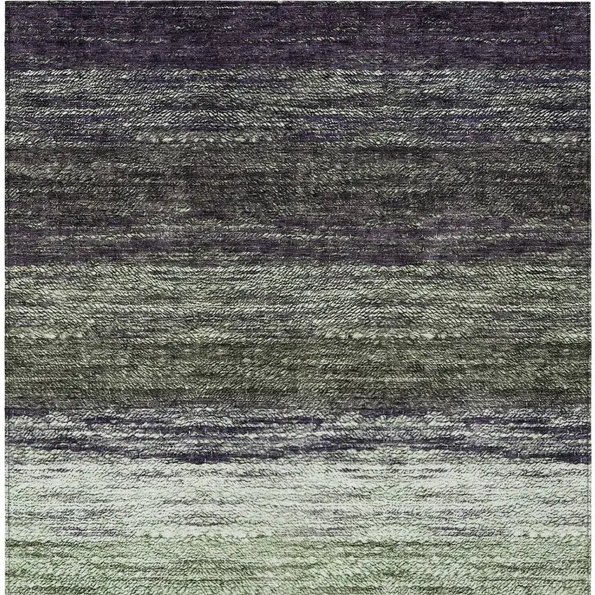 Green Ivory And Purple Ombre Washable Indoor Outdoor Area Rug Photo 7