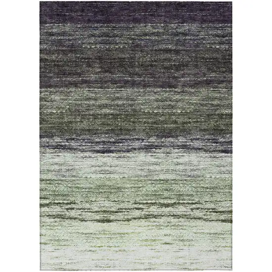 Green Ivory And Purple Ombre Washable Indoor Outdoor Area Rug Photo 2