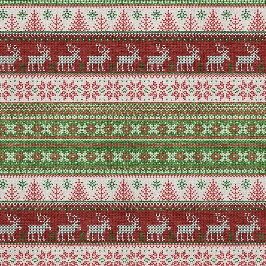 Green Ivory And Red Abstract Geometric Washable Area Rug With UV Protection Photo 2