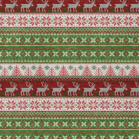 Green Ivory And Red Deer Washable Indoor Outdoor Area Rug Photo 8