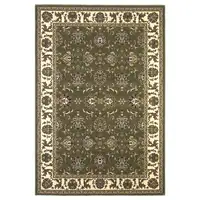 Photo of Green Ivory Machine Woven Floral Traditional Indoor Area Rug