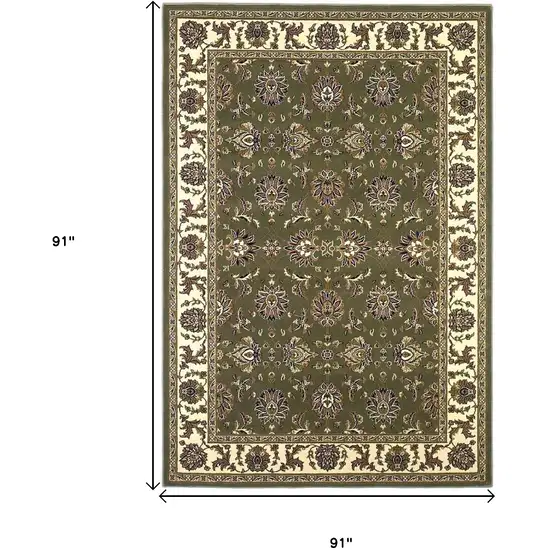 Green Ivory Machine Woven Traditional Octagon Indoor Area Rug Photo 5