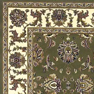 Photo of Green Ivory Machine Woven Traditional Octagon Indoor Area Rug