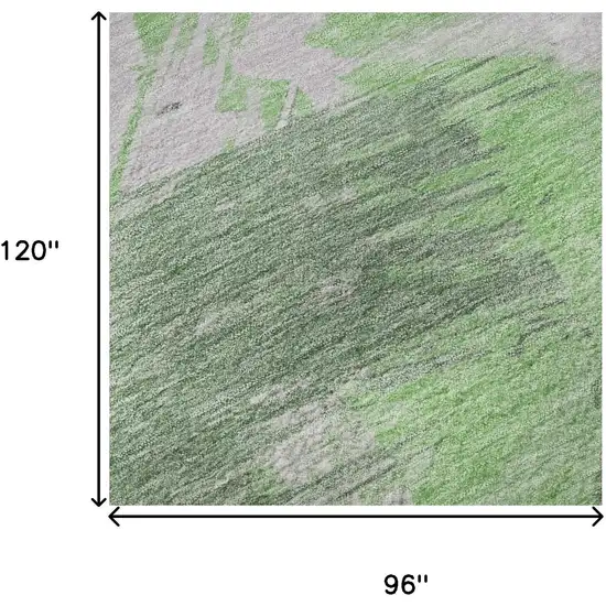 Green Lavender And Ivory Abstract Washable Area Rug With UV Protection Photo 8