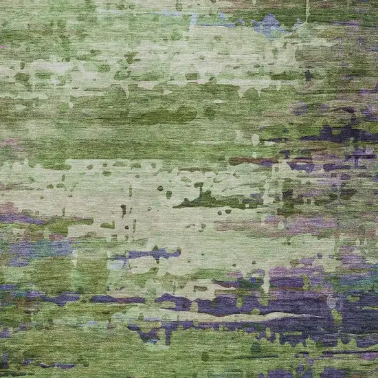 Green Lavender And Purple Abstract Washable Indoor Outdoor Area Rug Photo 9