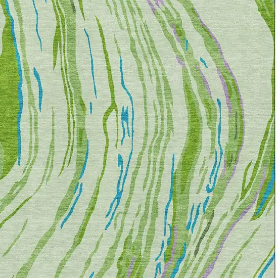 Green Lavender And Teal Abstract Washable Area Rug With UV Protection Photo 2