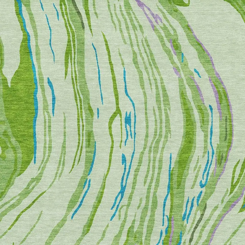Green Lavender And Teal Abstract Washable Area Rug With UV Protection Photo 2