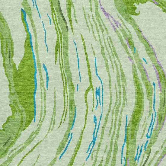 Green Lavender And Teal Abstract Washable Area Rug With UV Protection Photo 2