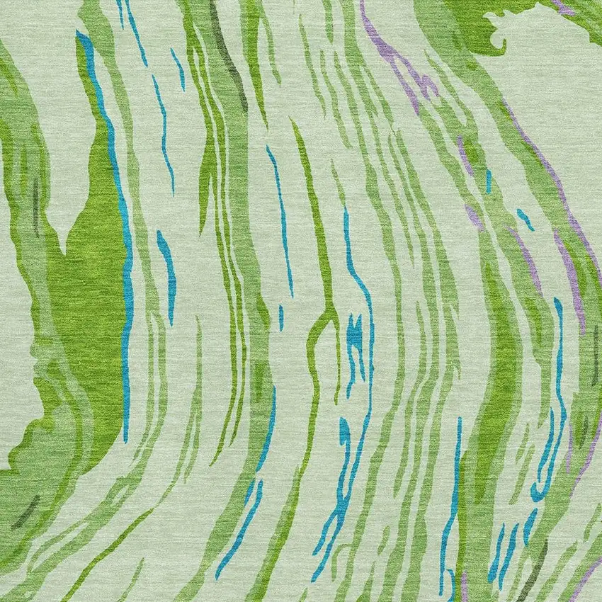 Green Lavender And Teal Abstract Washable Area Rug With UV Protection Photo 2