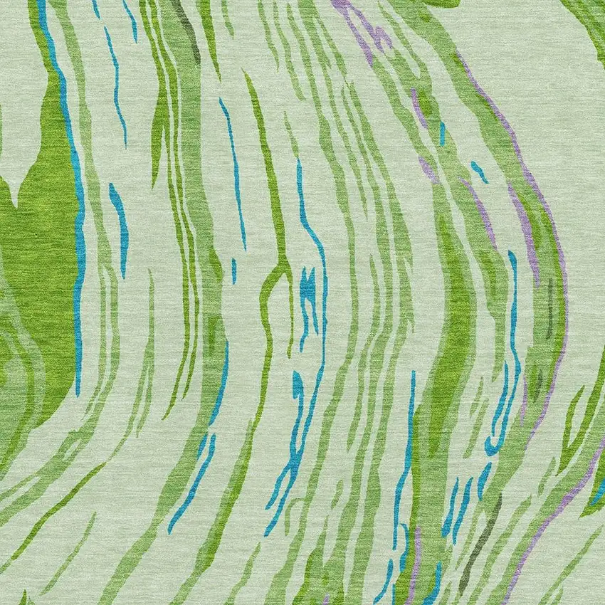 Green Lavender And Teal Abstract Washable Area Rug With UV Protection Photo 2
