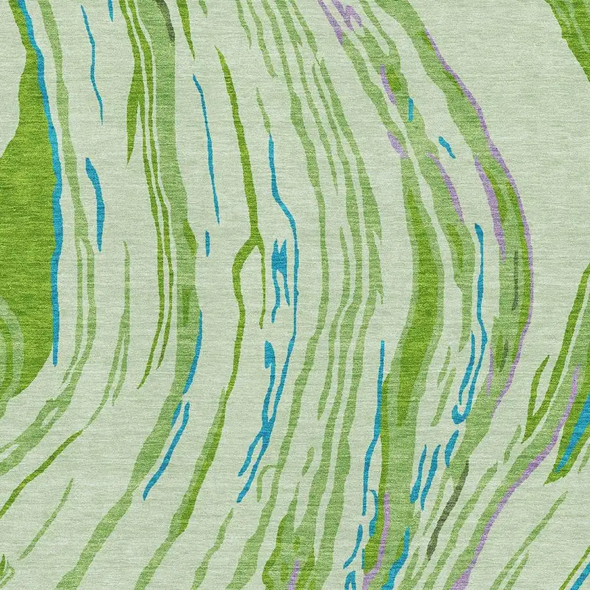 Green Lavender And Teal Abstract Washable Area Rug With UV Protection Photo 2