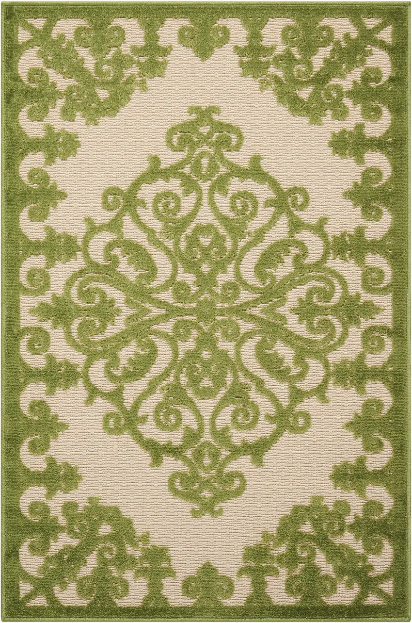 Green Medallion Indoor Outdoor Area Rug Photo 1