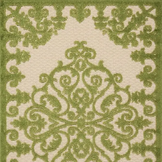 Green Damask Indoor Outdoor Area Rug Photo 4