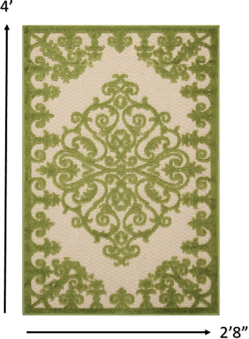 Green Medallion Indoor Outdoor Area Rug Photo 2