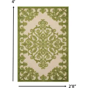 Photo of Green Medallion Indoor Outdoor Area Rug