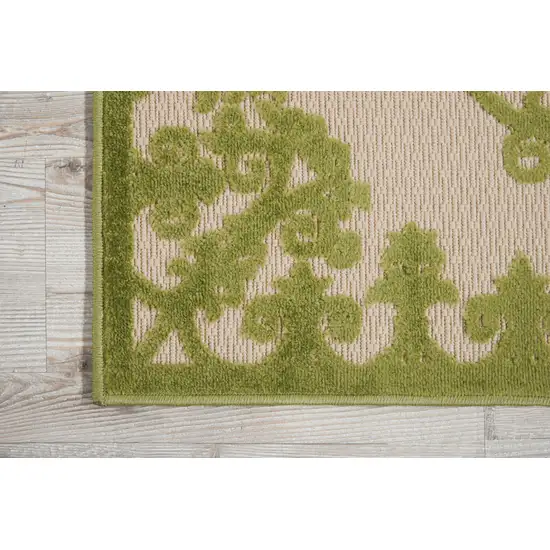 Green Damask Indoor Outdoor Area Rug Photo 9