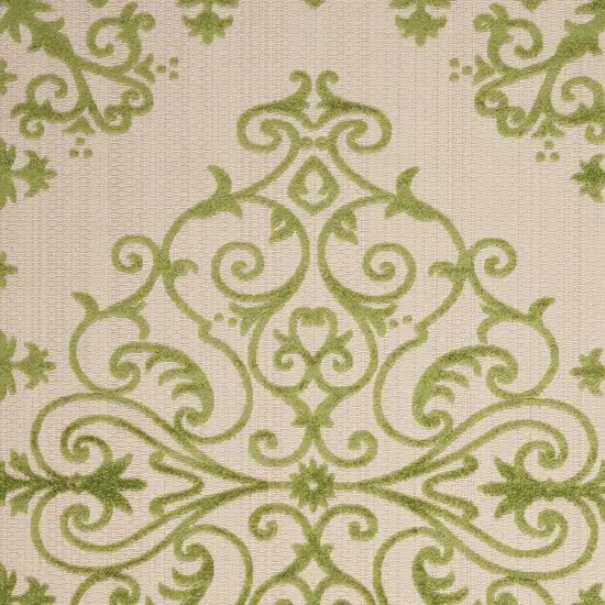 Green Damask Indoor Outdoor Area Rug Photo 7