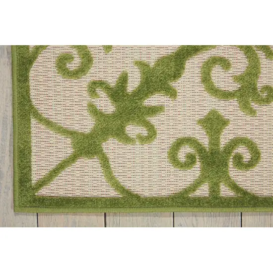Green Damask Indoor Outdoor Area Rug Photo 9
