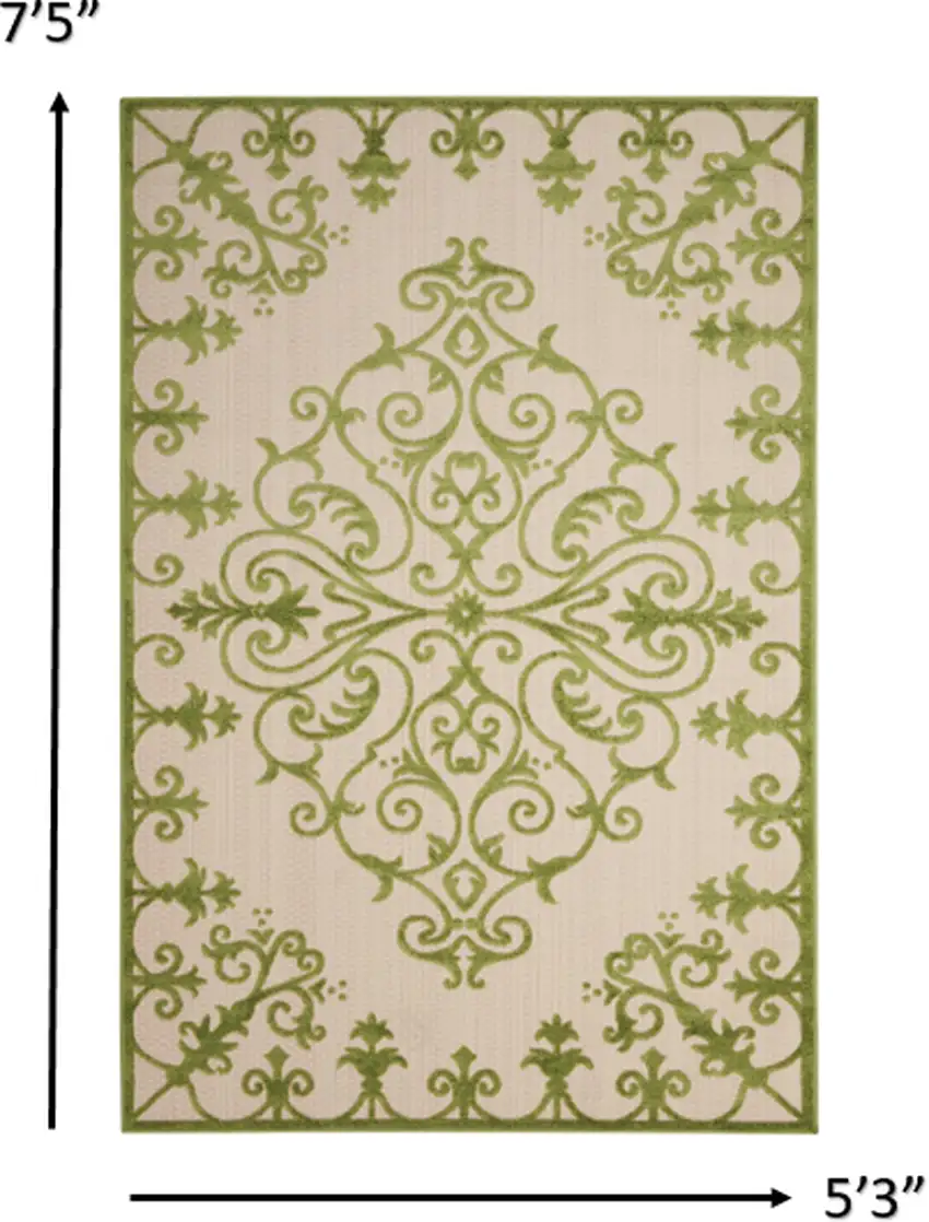 Green Medallion Indoor Outdoor Area Rug Photo 3