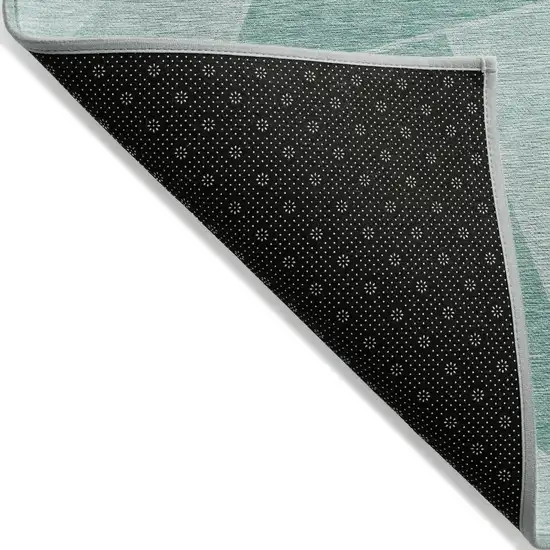 Green Mint Green And Aqua Geometric Washable Indoor Outdoor Area Rug Photo 4