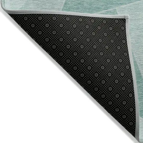 Green Mint Green And Aqua Geometric Washable Indoor Outdoor Area Rug Photo 4