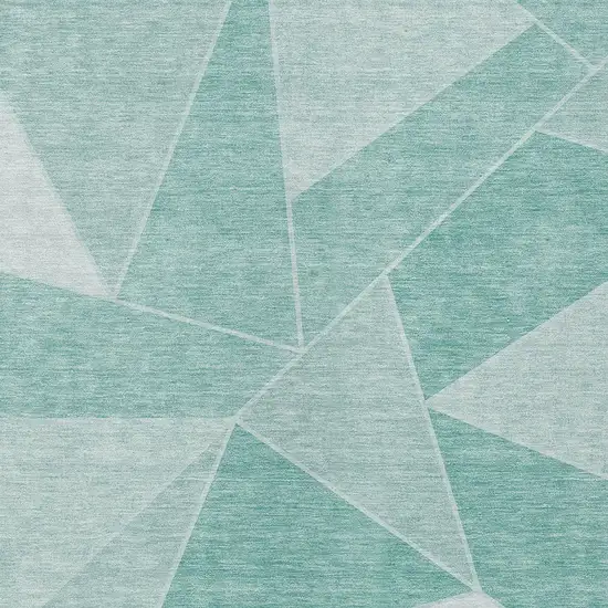 Green Mint Green And Aqua Geometric Washable Indoor Outdoor Area Rug Photo 6