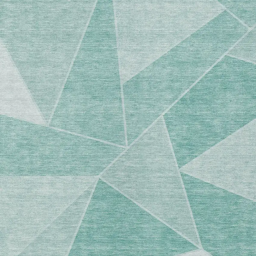 Green Mint Green And Aqua Geometric Washable Indoor Outdoor Area Rug Photo 6