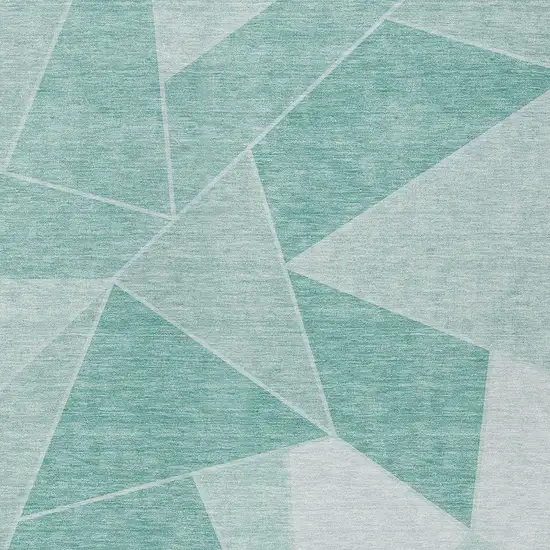 Green Mint Green And Aqua Geometric Washable Indoor Outdoor Area Rug Photo 6
