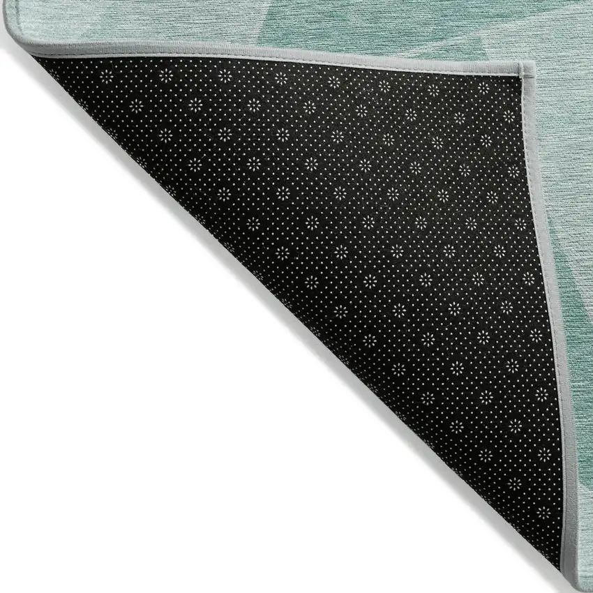 Green Mint Green And Aqua Geometric Washable Indoor Outdoor Area Rug Photo 4