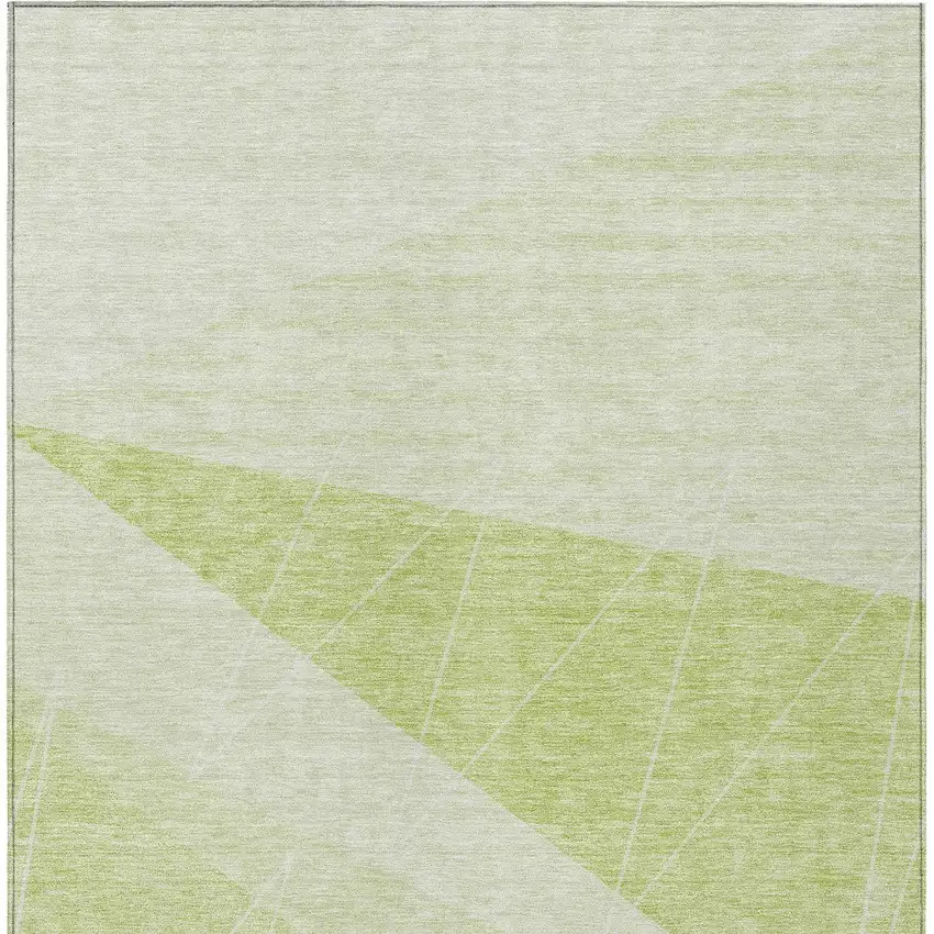 Green Mint Green And Ivory Geometric Washable Indoor Outdoor Area Rug Photo 5