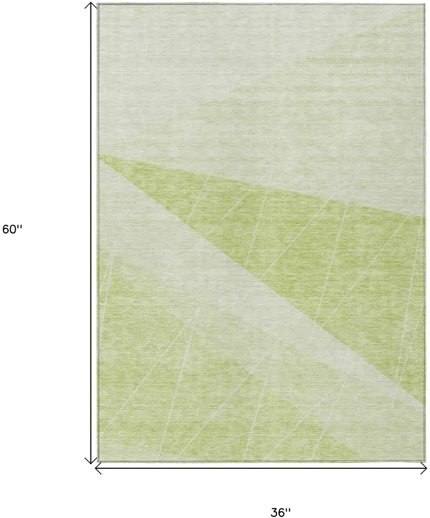 Green Mint Green And Ivory Geometric Washable Indoor Outdoor Area Rug Photo 3