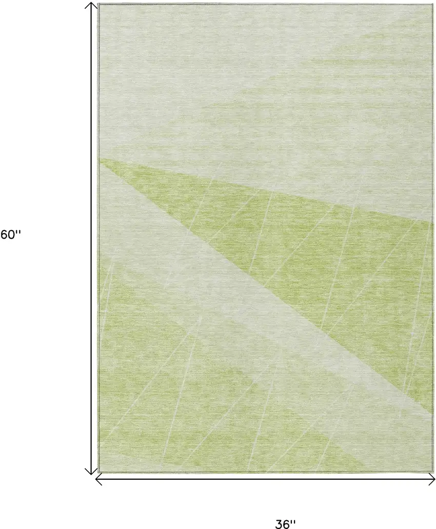 Green Mint Green And Ivory Geometric Washable Indoor Outdoor Area Rug Photo 3