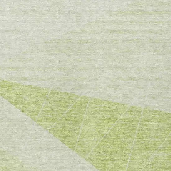 Green Mint Green And Ivory Geometric Washable Indoor Outdoor Area Rug Photo 4