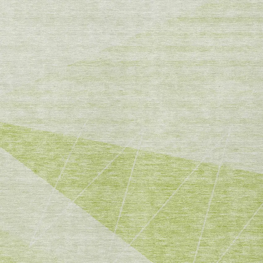 Green Mint Green And Ivory Geometric Washable Indoor Outdoor Area Rug Photo 4
