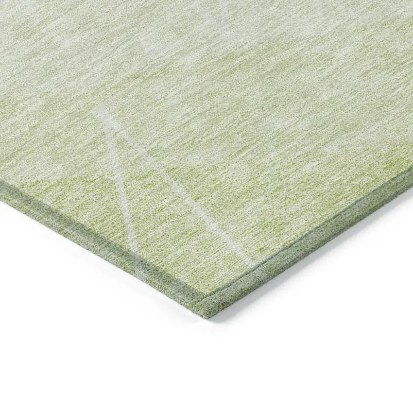 Green Mint Green And Ivory Geometric Washable Indoor Outdoor Area Rug Photo 4