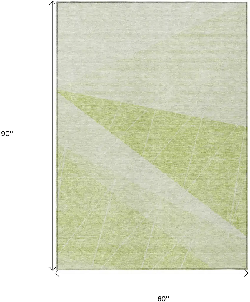 Green Mint Green And Ivory Geometric Washable Indoor Outdoor Area Rug Photo 3